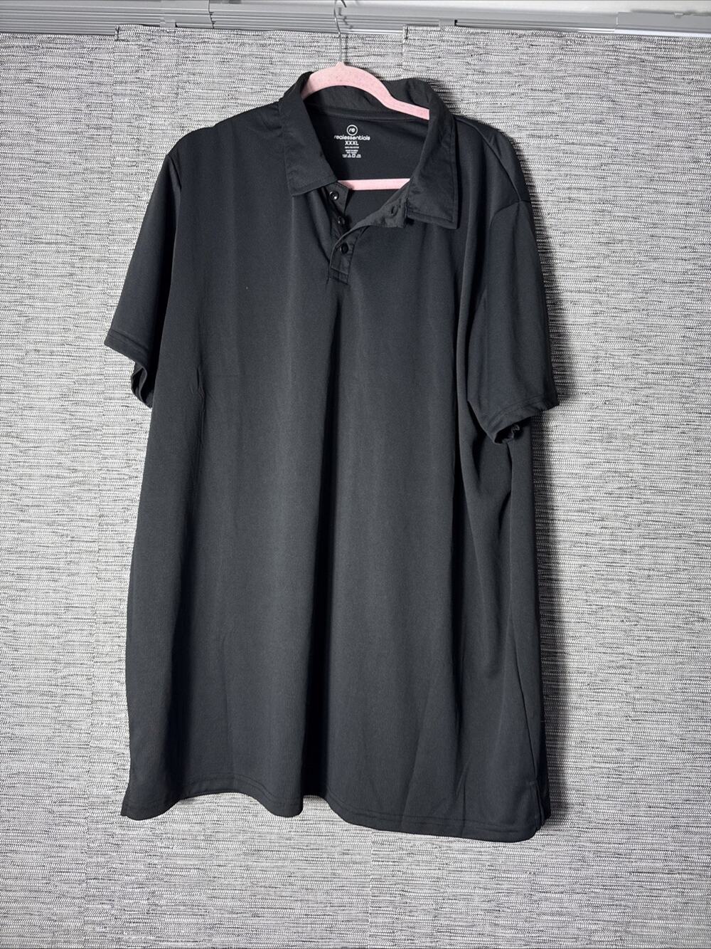 Real Essentials Polo, Black, 3XL XXXL